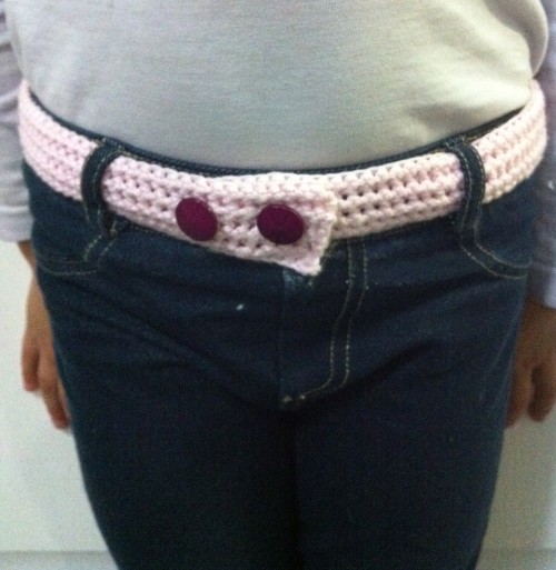 Crochet Belt - leftover cotton yarn with vintage buttons